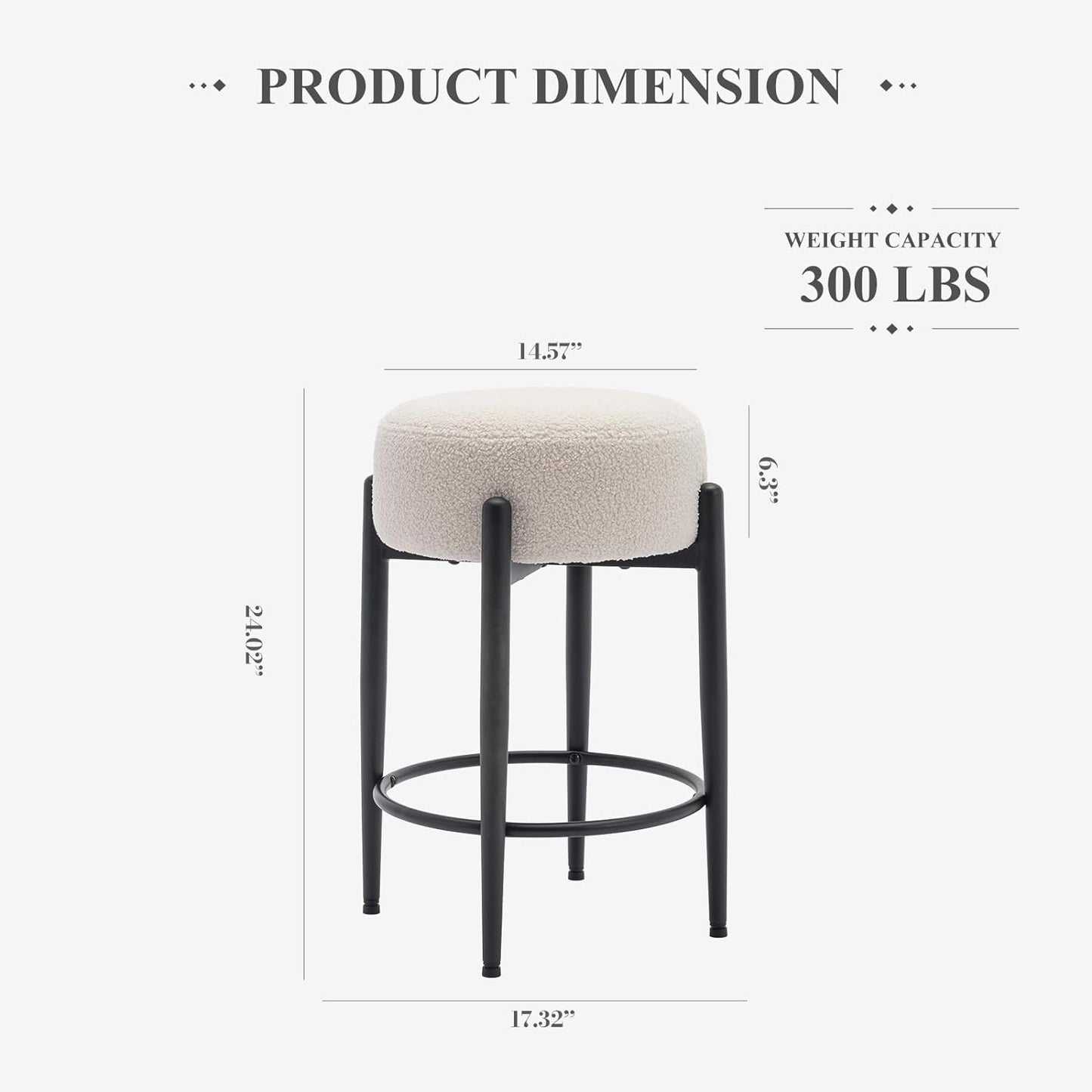 24" Sherpa Counter Height Stools 0109