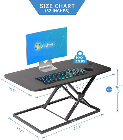 Height Adjustable Standing Computer Desk D-73S-32IN