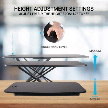 Height Adjustable Standing Computer Desk D-73S-32IN