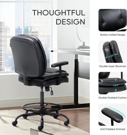 Leather Drafting Chair-Tall Office Chair 6769