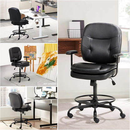 Leather Drafting Chair-Tall Office Chair 6769