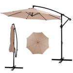 StockMAX 10ft Cantilever Patio Umbrella with Crank Lift Mechanism for Garden, Backyard, Poolside