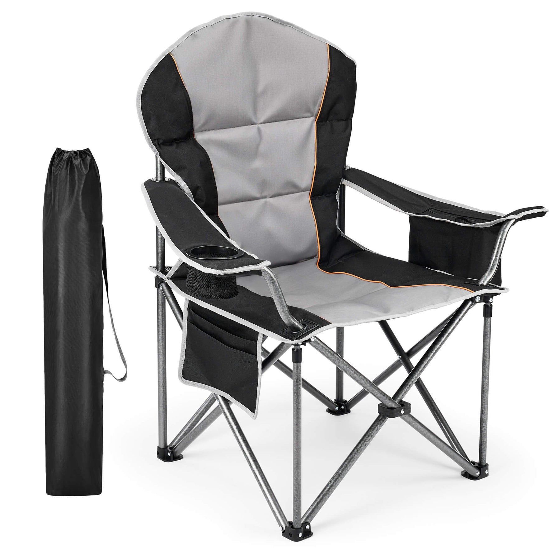 StockMAX Portable Folding Camping Chair with Side Pocket