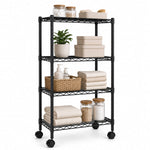 StockMAX Heavy Duty Rolling Wire Storage Shelves for Kitchen/Pantry/Basement