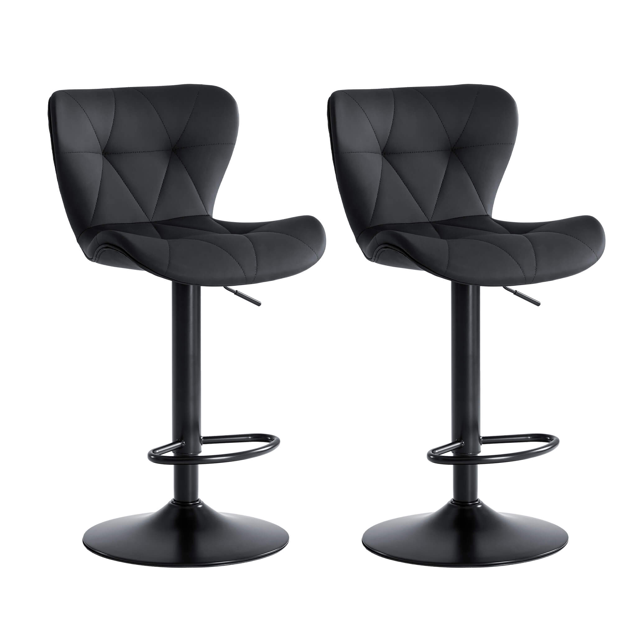 StockMAX Faux Leather Diamond-Quilted Bar Stool-set of 2