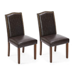 StockMAX Wooden Dining Chair with Leather Cushion for Dining Room