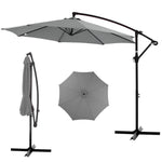 StockMAX 10ft Cantilever Patio Umbrella with Crank Lift Mechanism for Garden, Backyard, Poolside