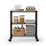 StockMAX Heavy Duty Rolling Wire Storage Shelves for Kitchen/Pantry/Basement