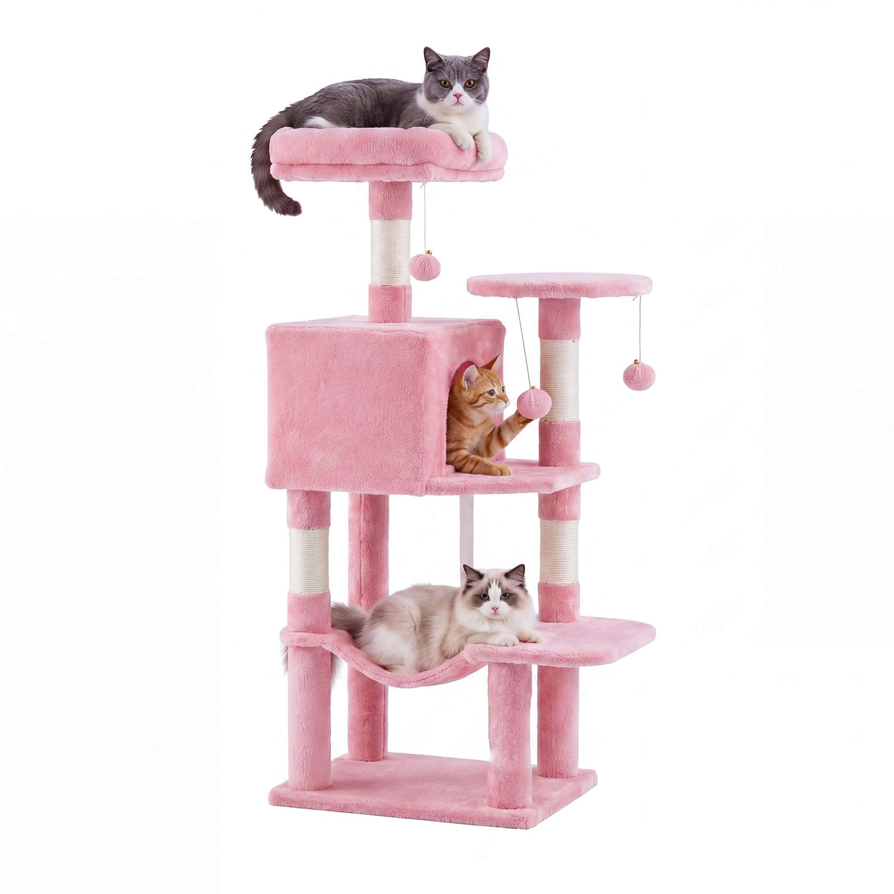 StockMAX 44" Muti-functional Cat Tree Tower with Sisal Scratcing Post and Condo