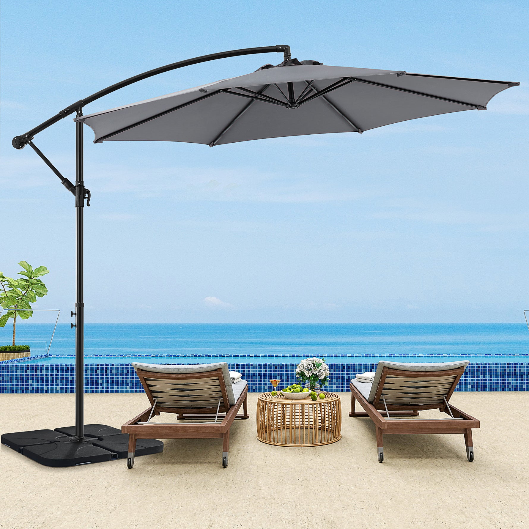 StockMAX Patio Umbrella, Outdoor Table Umbrella with Tilt and Crank