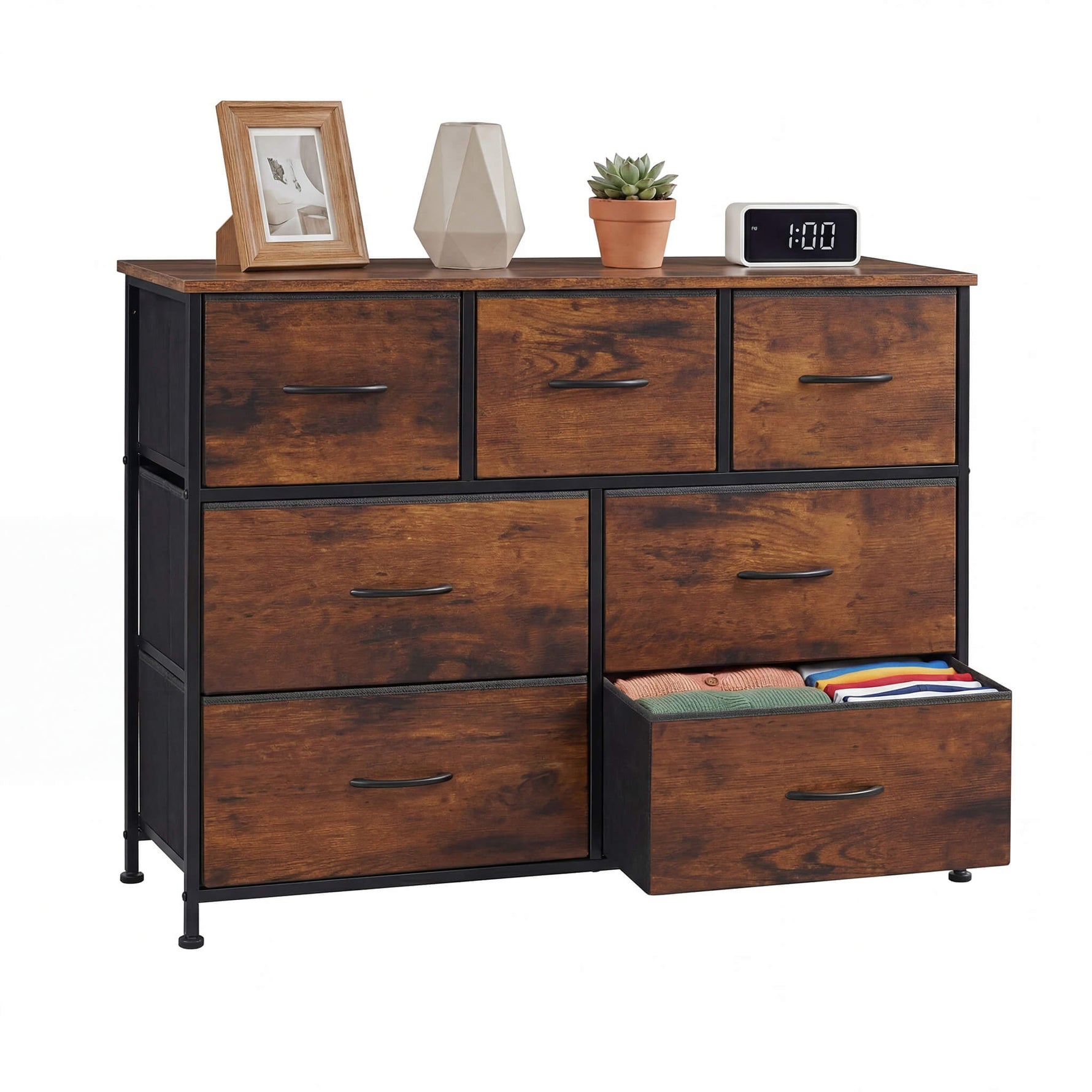 StockMAX Dresser Wooden Top with Storage for Living Room Bedroom