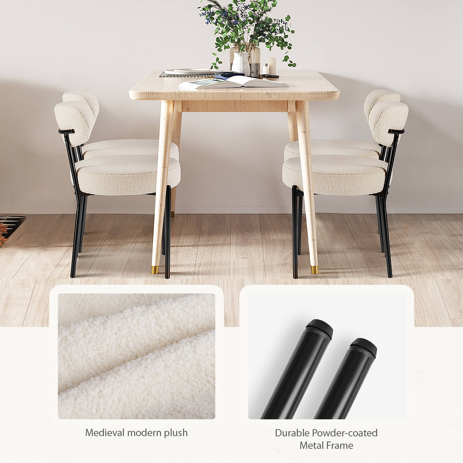 StockMAX Dining Chair Set of 2 Soft Cushions for Dining Room