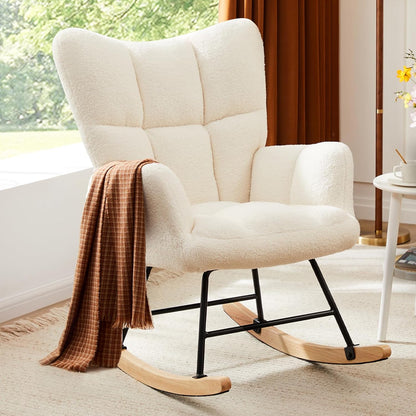 Rocking Teddy Upholstered High Backrest Chair  1025