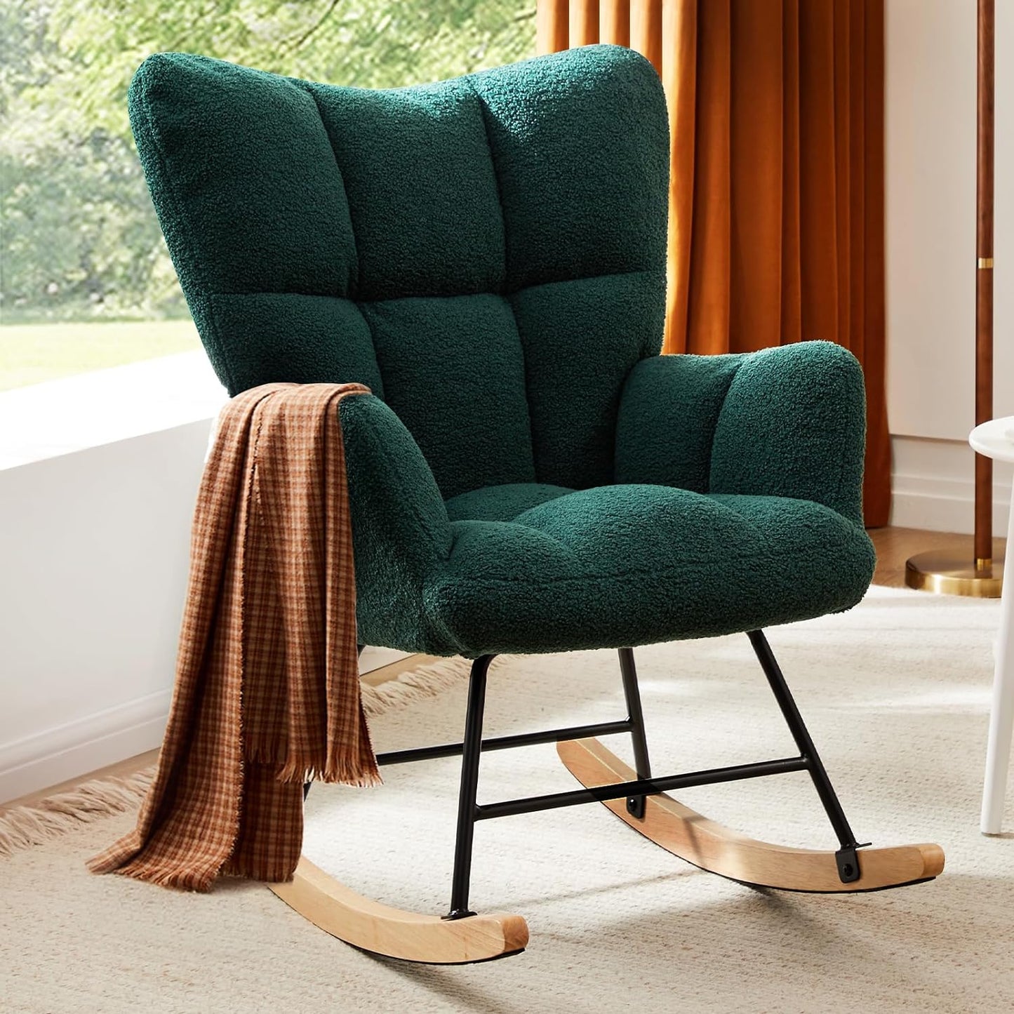 Rocking Teddy Upholstered High Backrest Chair  1025