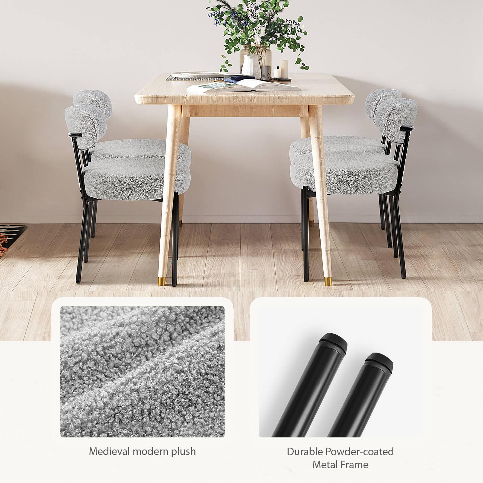 StockMAX Dining Chair Set of 2 Soft Cushions for Dining Room