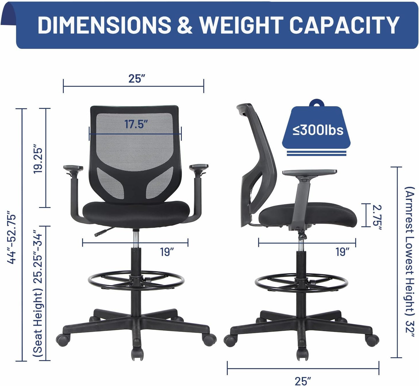 High Adjustable Standing Desk Chair 1702