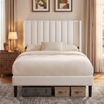 StockMAX Upholstered Platform Bed Frame，Modern Accent Indoor Bedroom Furniture