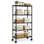 StockMAX Heavy Duty Rolling Wire Storage Shelves for Kitchen/Pantry/Basement
