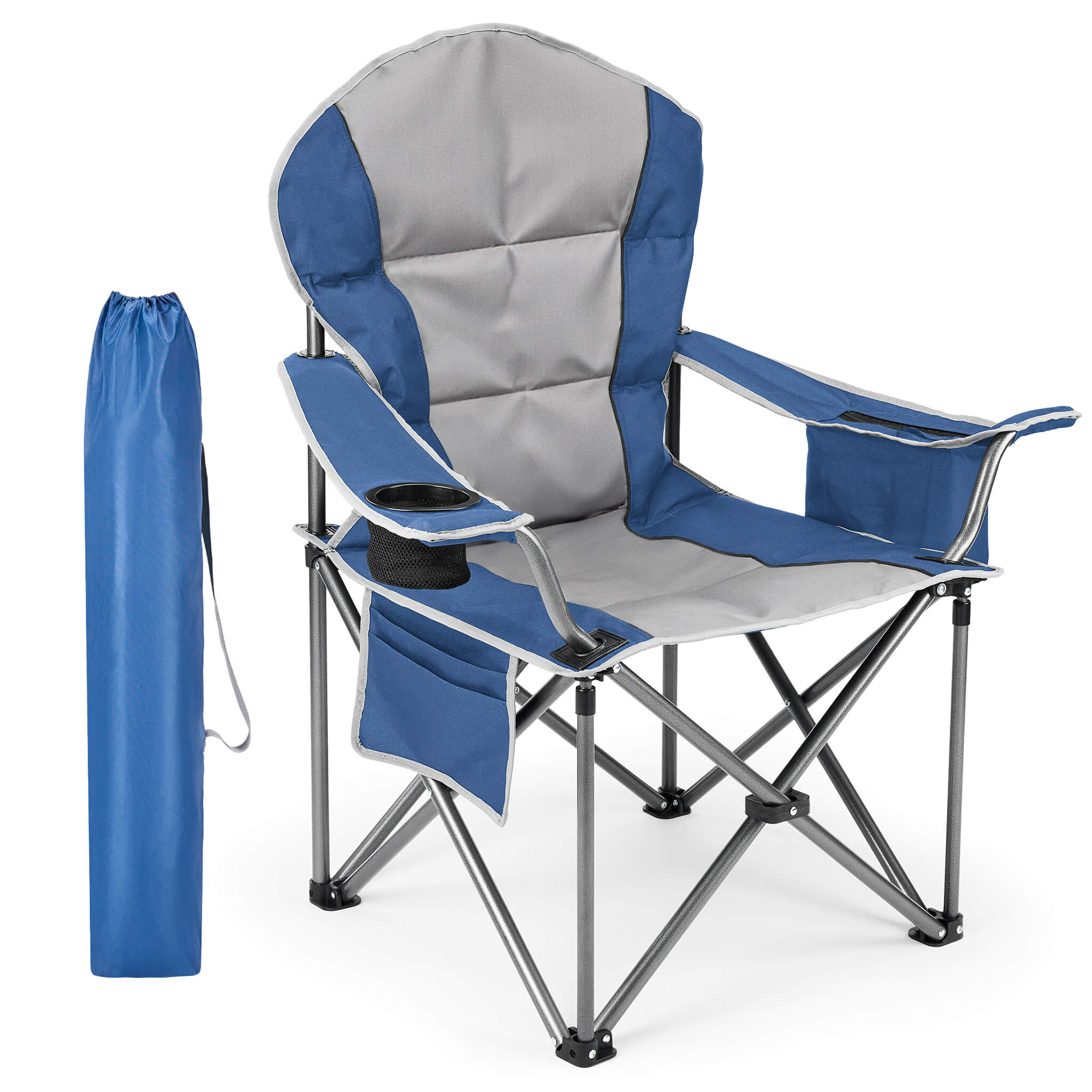 StockMAX Portable Folding Camping Chair with Side Pocket