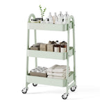 StockMAX 3-Tier Rolling Storage Cart with Lockable Wheels