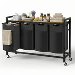 StockMAX Rolling Laundry Basket with Shelf with Multiple Drawers