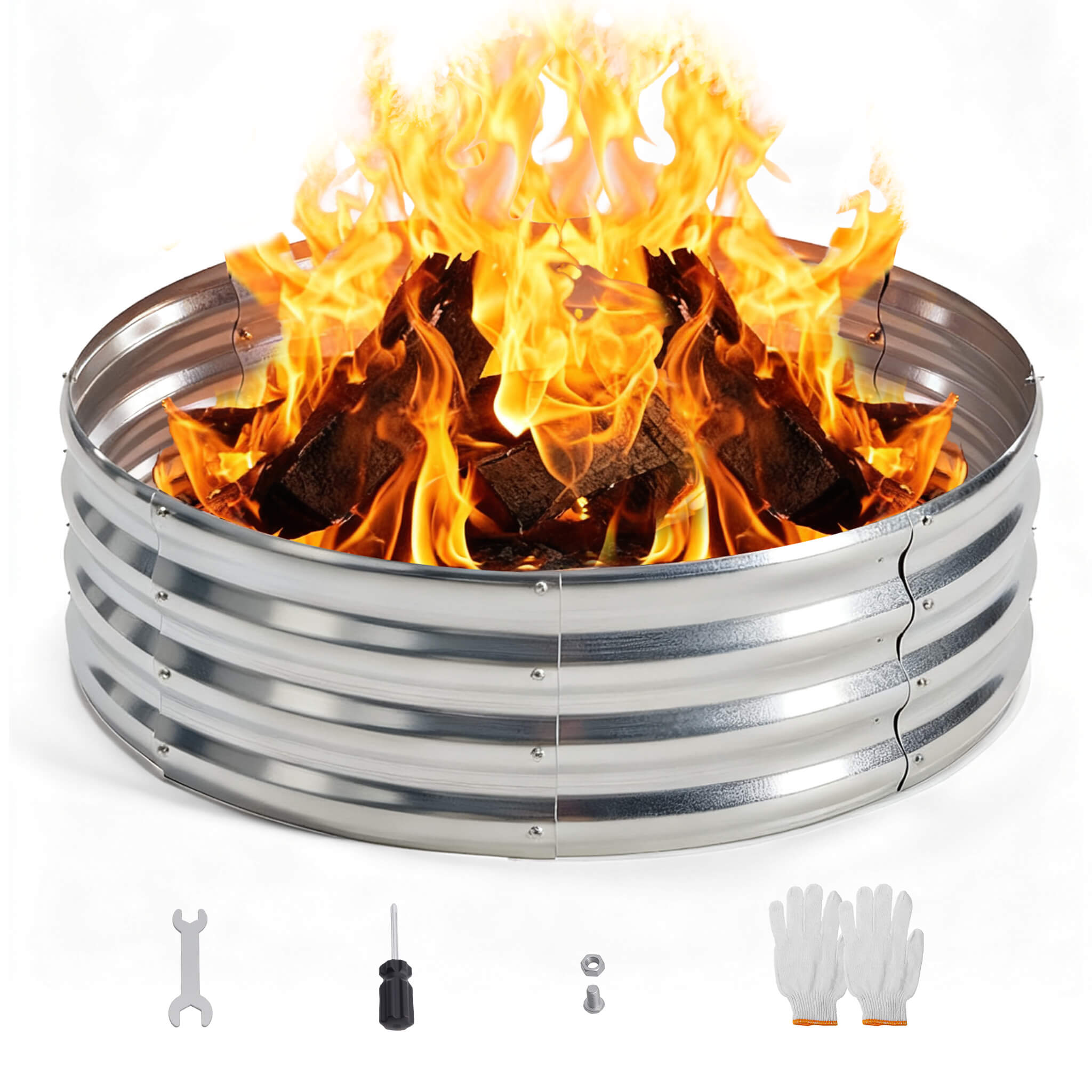 StockMAX 4FT Diameter Multi-Functional Camp Fire Ring Pit