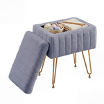 StockMAX Vanity Stool Chair with Storage and Adjustable Metal Feet