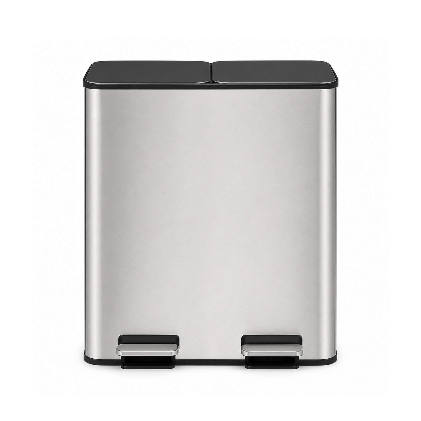 StockMAXDouble-Bin Stainless Steel Trash Can with Lid
