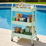 StockMAX 3-Tier Rolling Storage Cart with Lockable Wheels