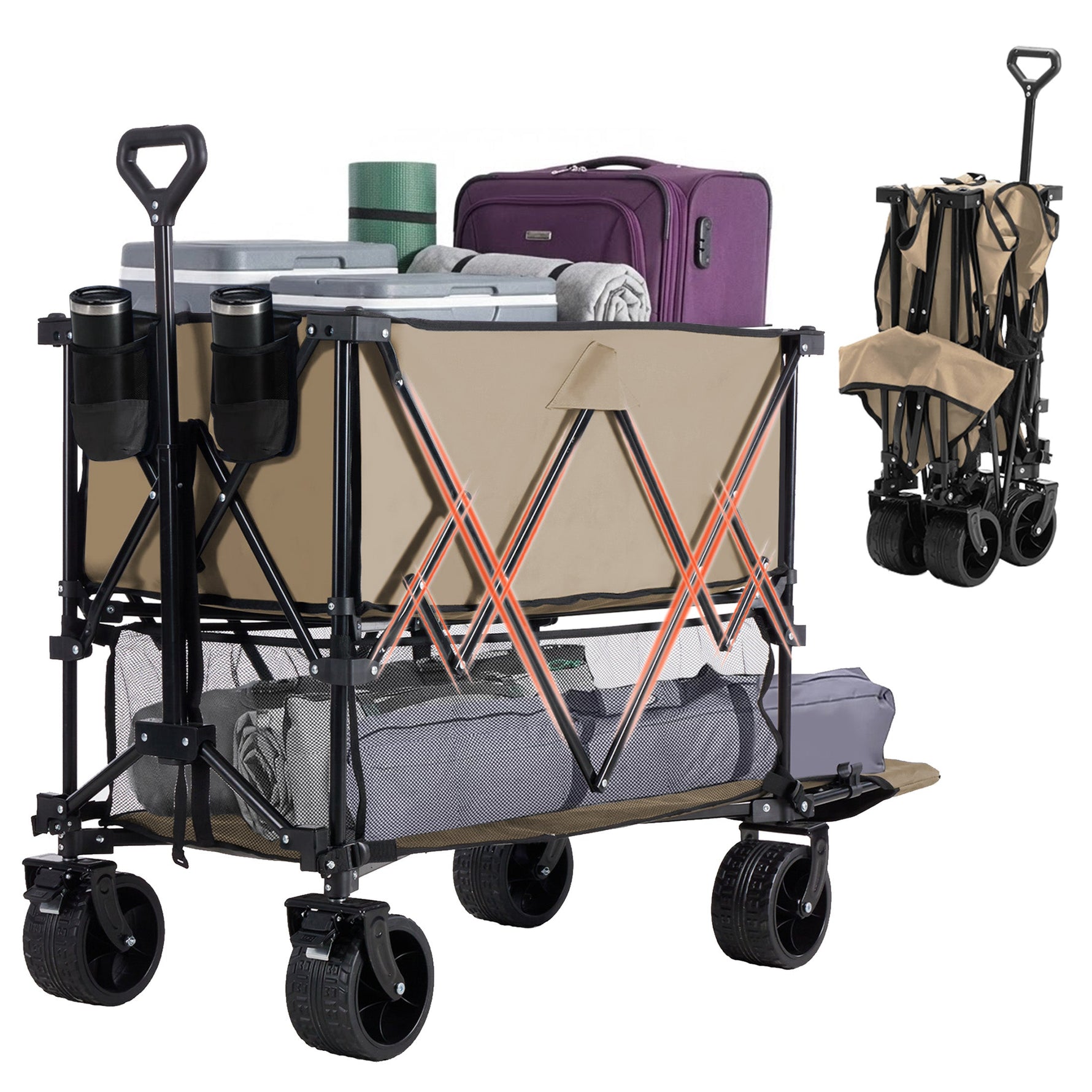 StockMAX HaulMaster 400L Folding Wagon Cart for Camping and Outdoor Use