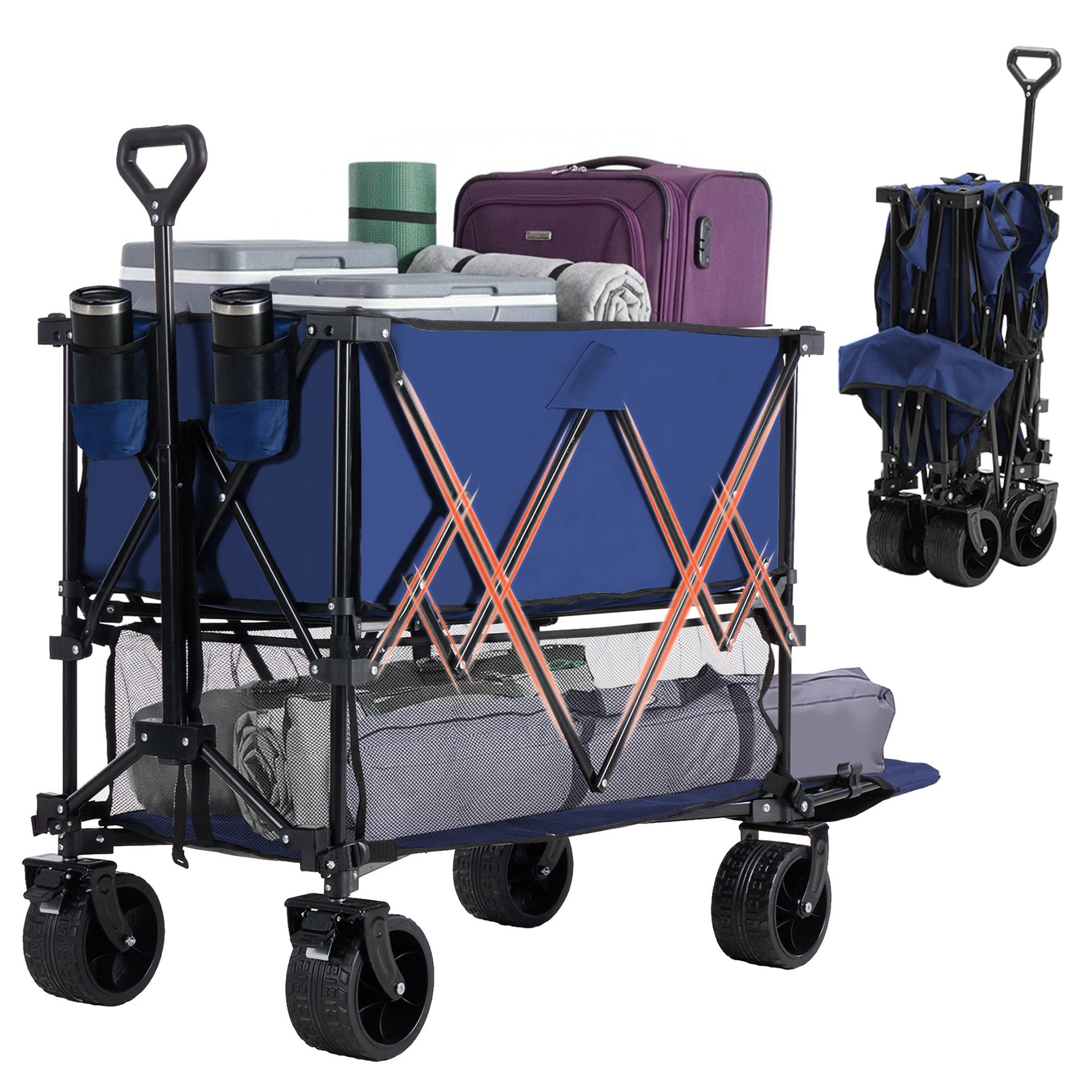 StockMAX HaulMaster 400L Folding Wagon Cart for Camping and Outdoor Use