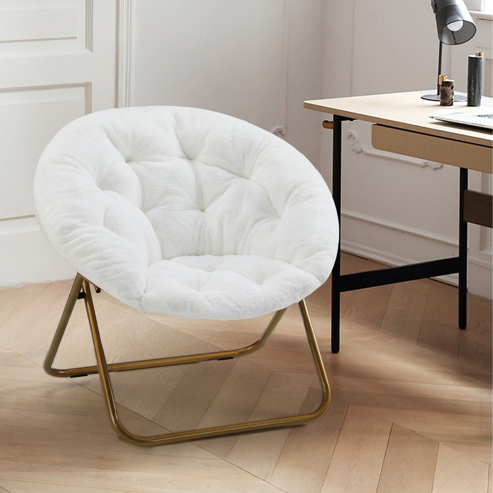 StockMAX Foldable Saucer Moon Chair for Living Room