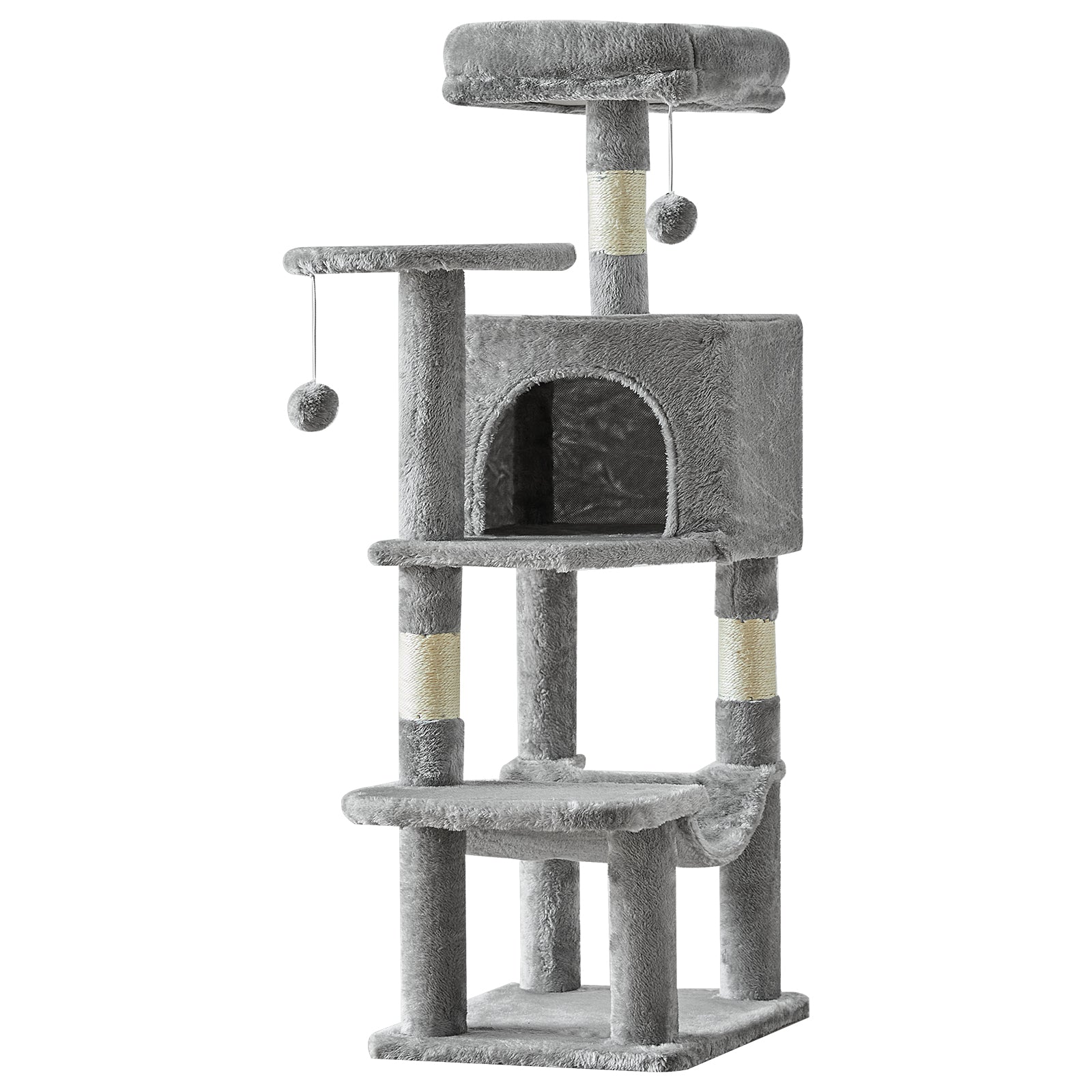 StockMAX 44" Muti-functional Cat Tree Tower with Sisal Scratcing Post and Condo