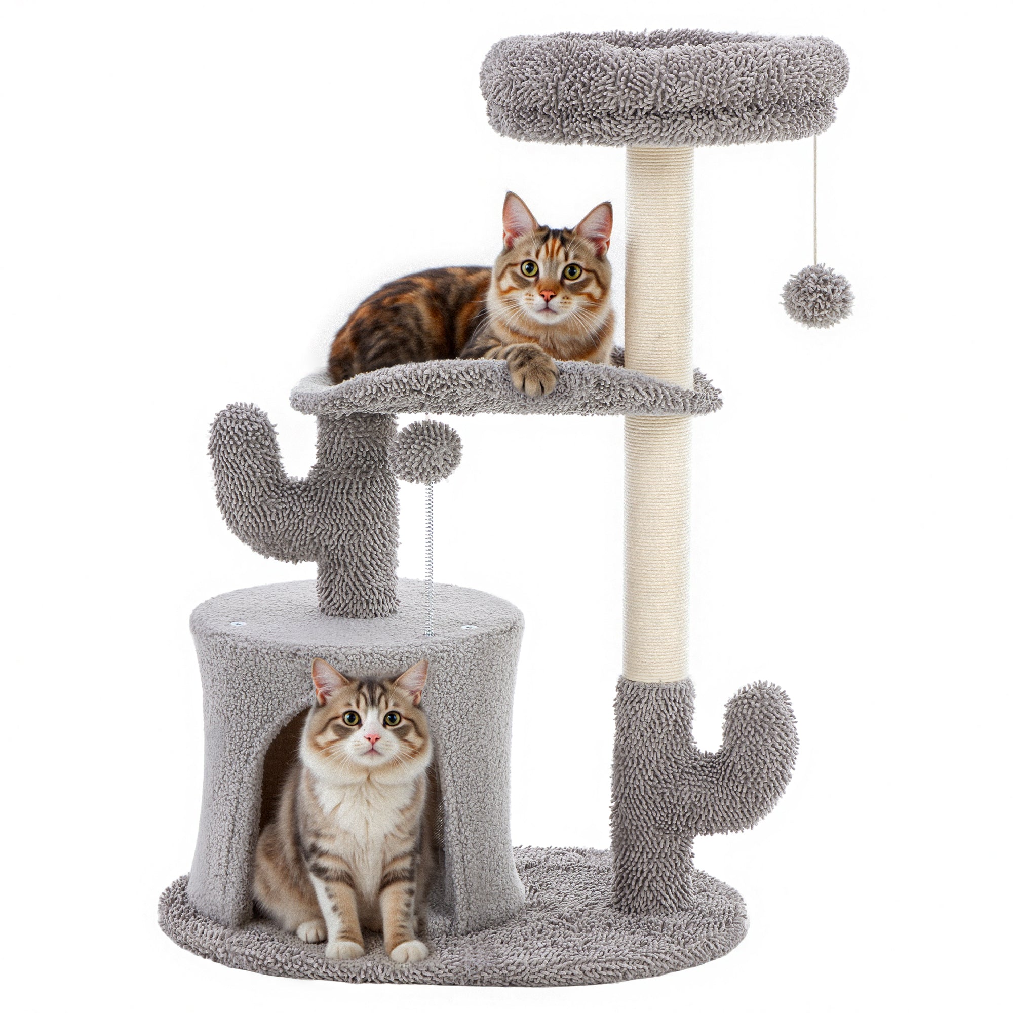 StockMAX 33" Small Plush Cat Tree Tower with Condo