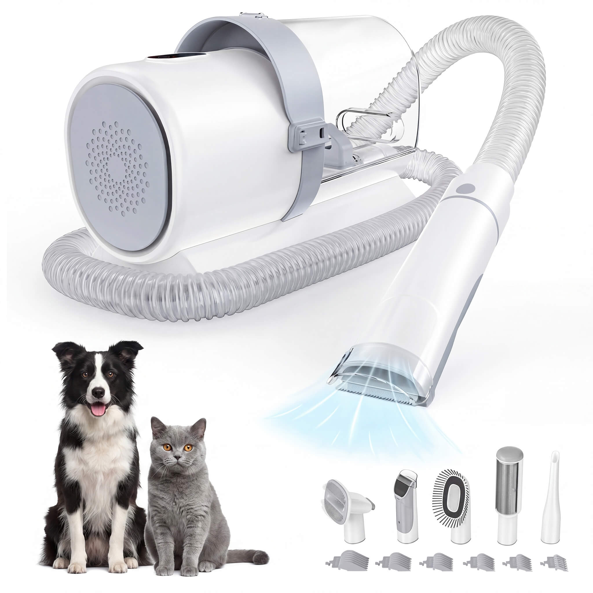 StockMAX Vacuum Pet Grooming Kit 5 in 1-Professional Clippers, Mulifunctional Grooming Tools for Dogs Cats and Other Animals