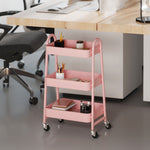 StockMAX 3-Tier Rolling Storage Cart with Lockable Wheels