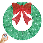 StockMAX Illuminated Christmas Wreath - Outdoor Holiday Decor with Remote