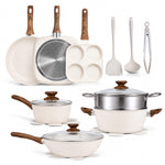 StockMAX 17-Piece Non-Stick Cookware Set with Detachable Handles