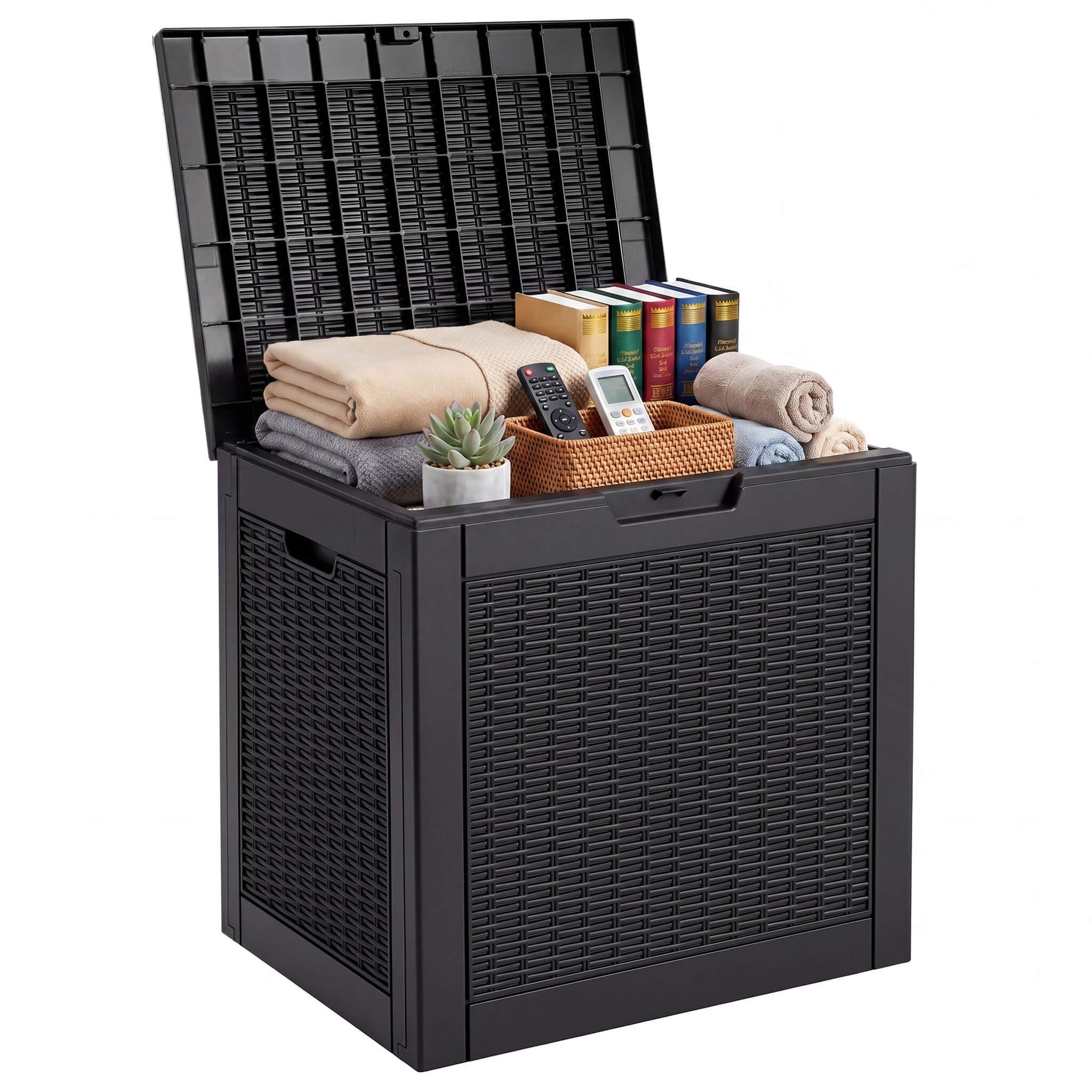 StockMAX 31 Gallon Resin Deck Box, Lockable Patio Storage Box