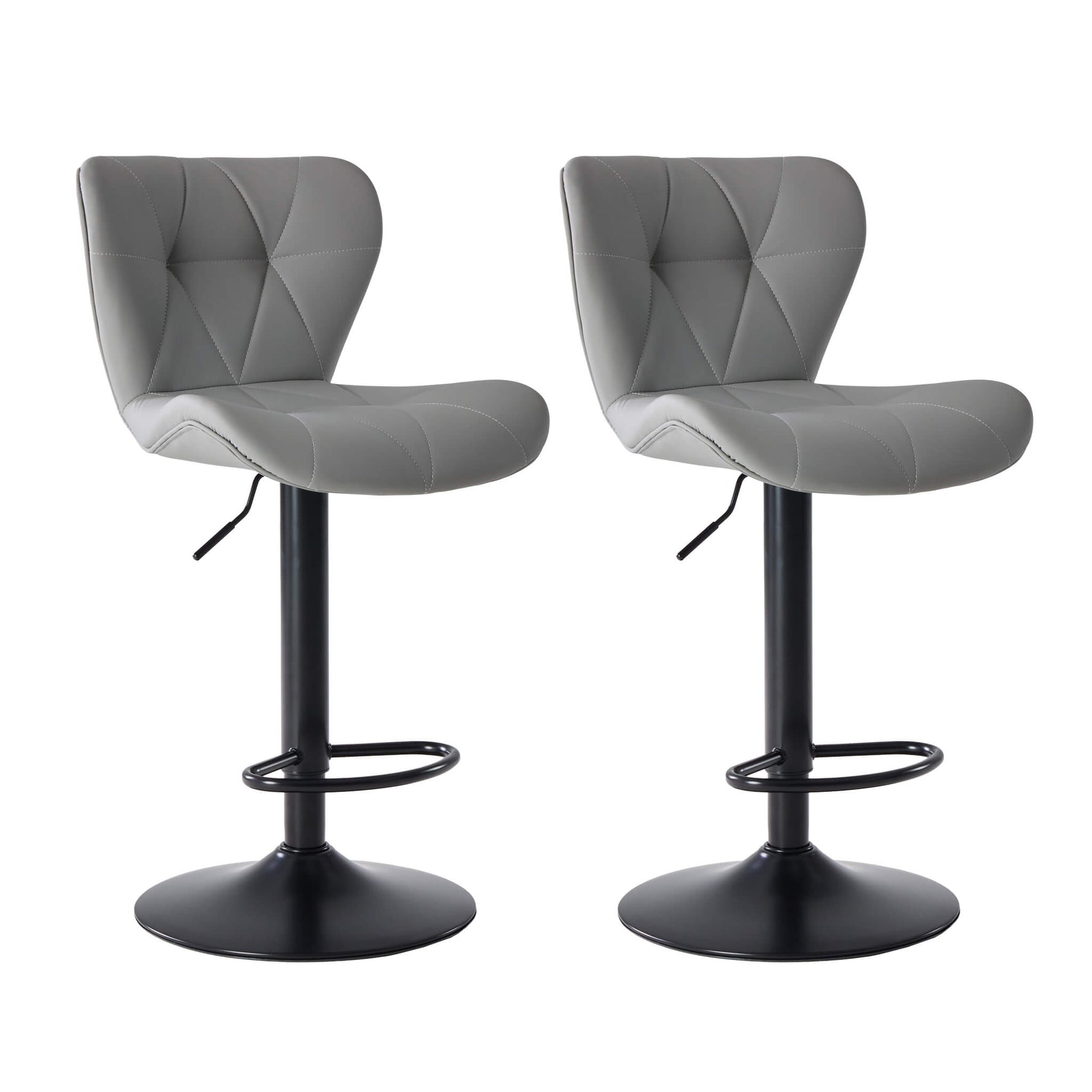 StockMAX Faux Leather Diamond-Quilted Bar Stool-set of 2