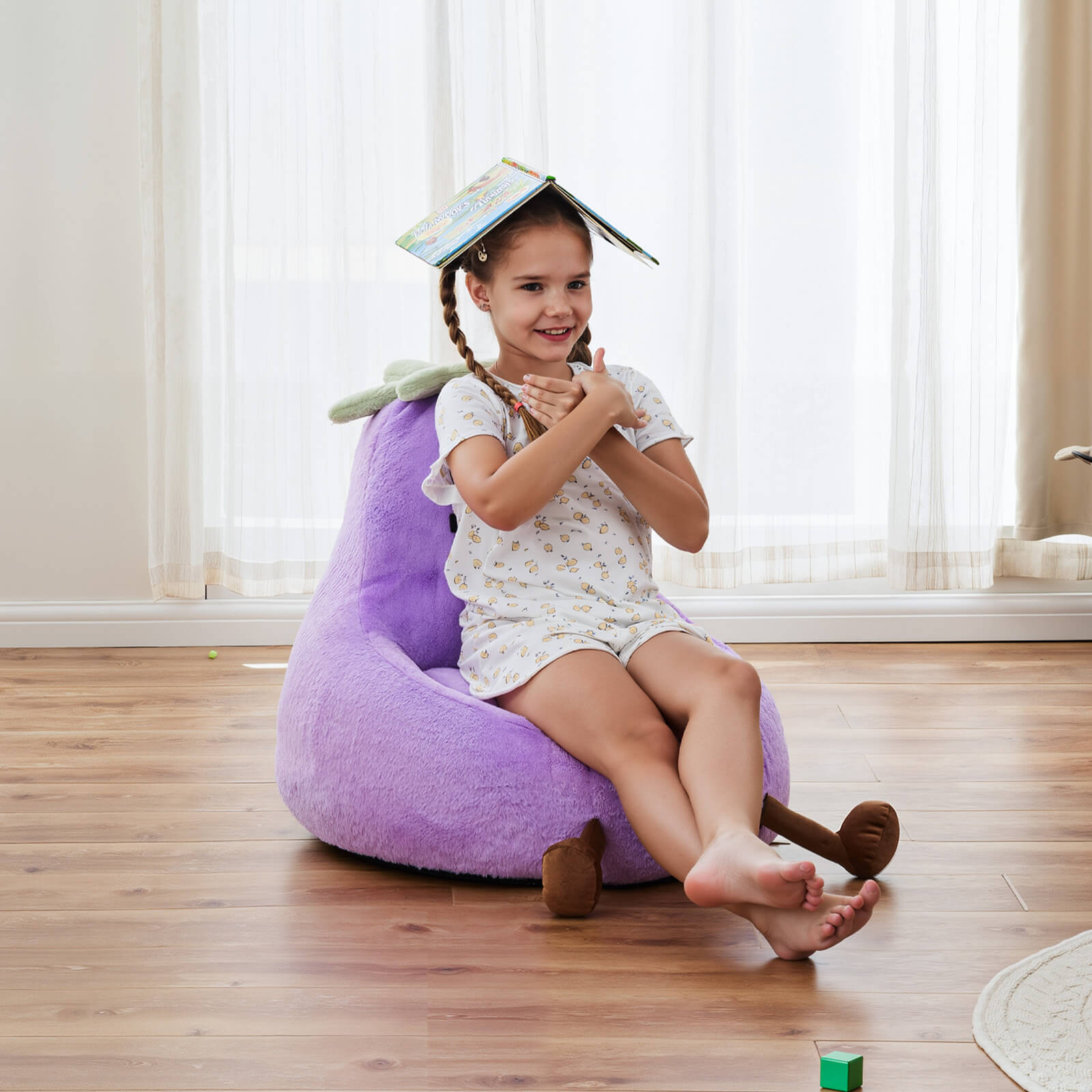 StockMAX Eggplant Bean Bag Chair – Soft ＆ Supportive