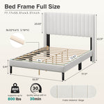 StockMAX Upholstered Platform Bed Frame，Modern Accent Indoor Bedroom Furniture