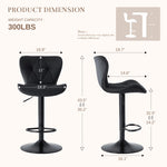 StockMAX Faux Leather Diamond-Quilted Bar Stool-set of 2