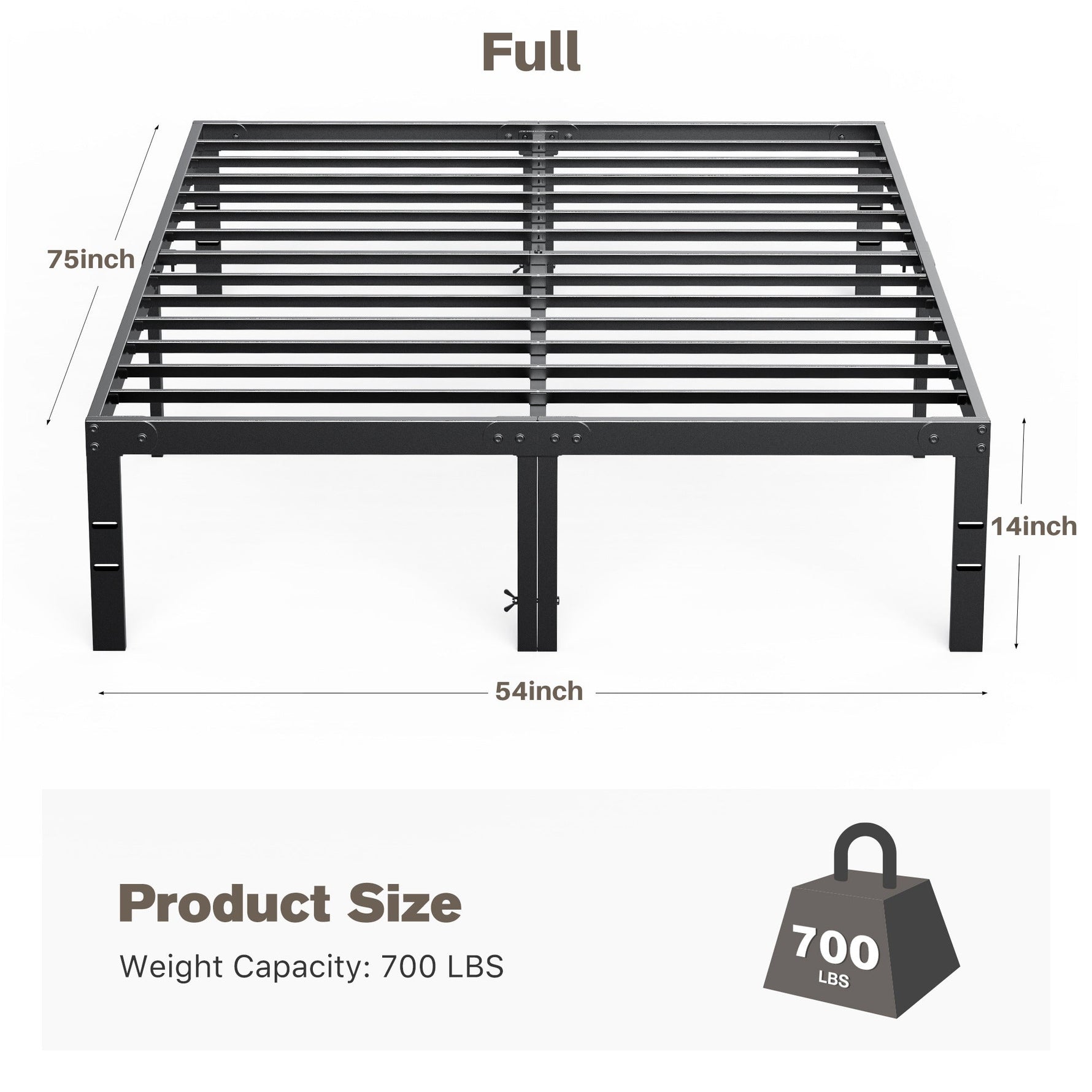 StockMAX Heavy Duty Metal Bed Frame with Under-Bed Storage for Bedroom