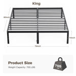 StockMAX Heavy Duty Metal Bed Frame with Under-Bed Storage for Bedroom
