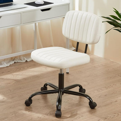 Small Office Desk Chair with Wheels Armless Comfy Computer Chair  2193