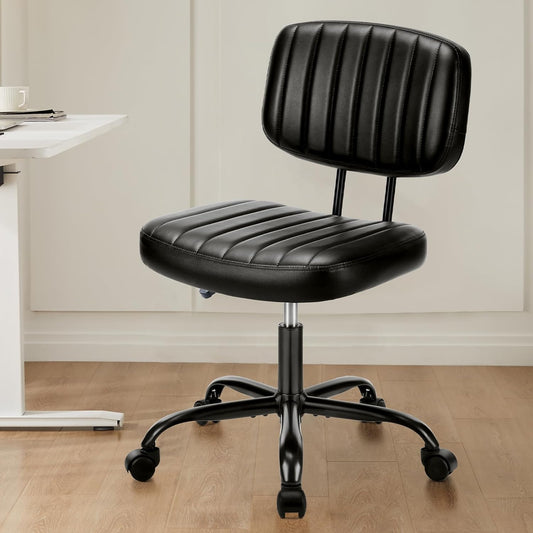 Small Office Desk Chair with Wheels Armless Comfy Computer Chair  2193