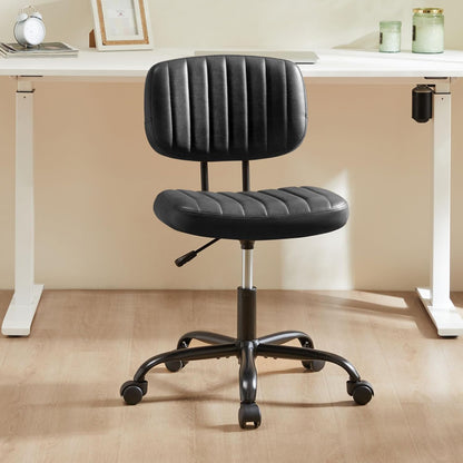 Small Office Desk Chair with Wheels Armless Comfy Computer Chair  2193