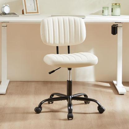 Small Office Desk Chair with Wheels Armless Comfy Computer Chair  2193