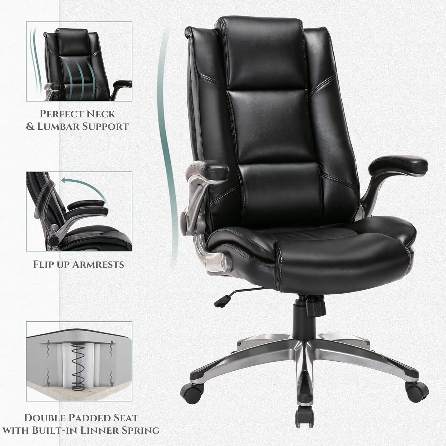 Leather Executive Office Chair- High Back Home Computer Desk Chair 2199